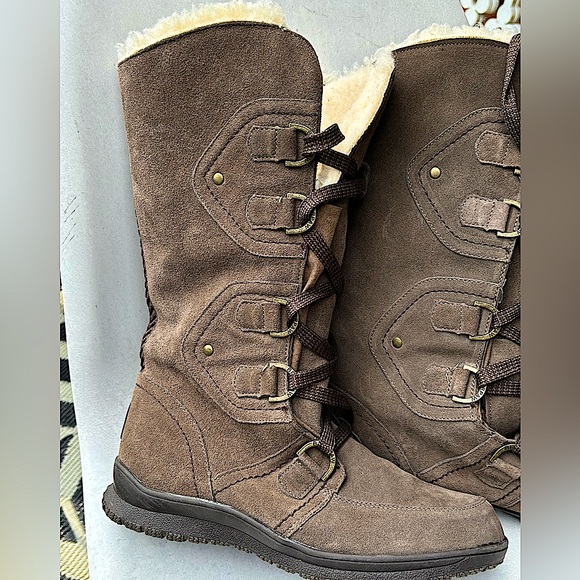 Bear Paw Justice Boots Tall Winter Boots, Lace Up Front Woman’s Size 10 NWOT - Picture 1 of 16